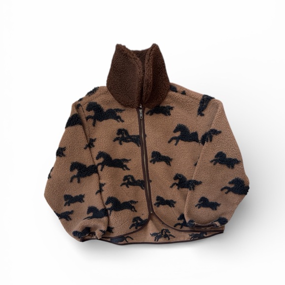 THE GREAT. Brown and Black Teddy Jacket - Picture 3 of 8